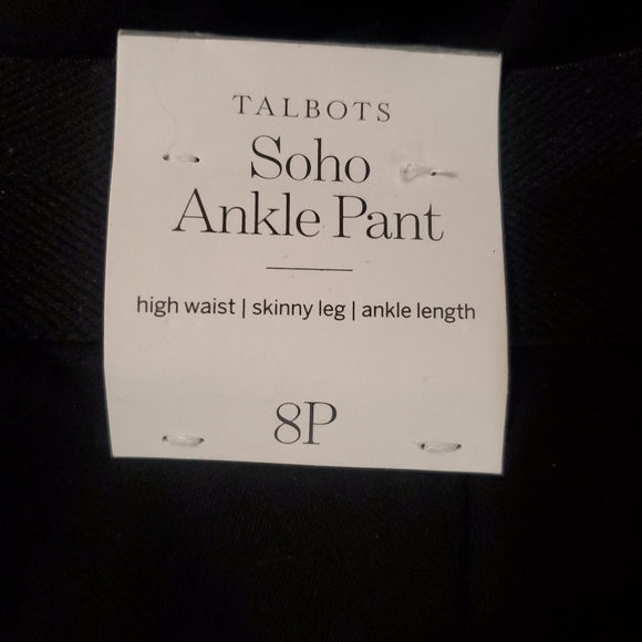Talbots Black High Waisted Skinny Leg‎ Ankle Pants Size 8P - Picture 8 of 8